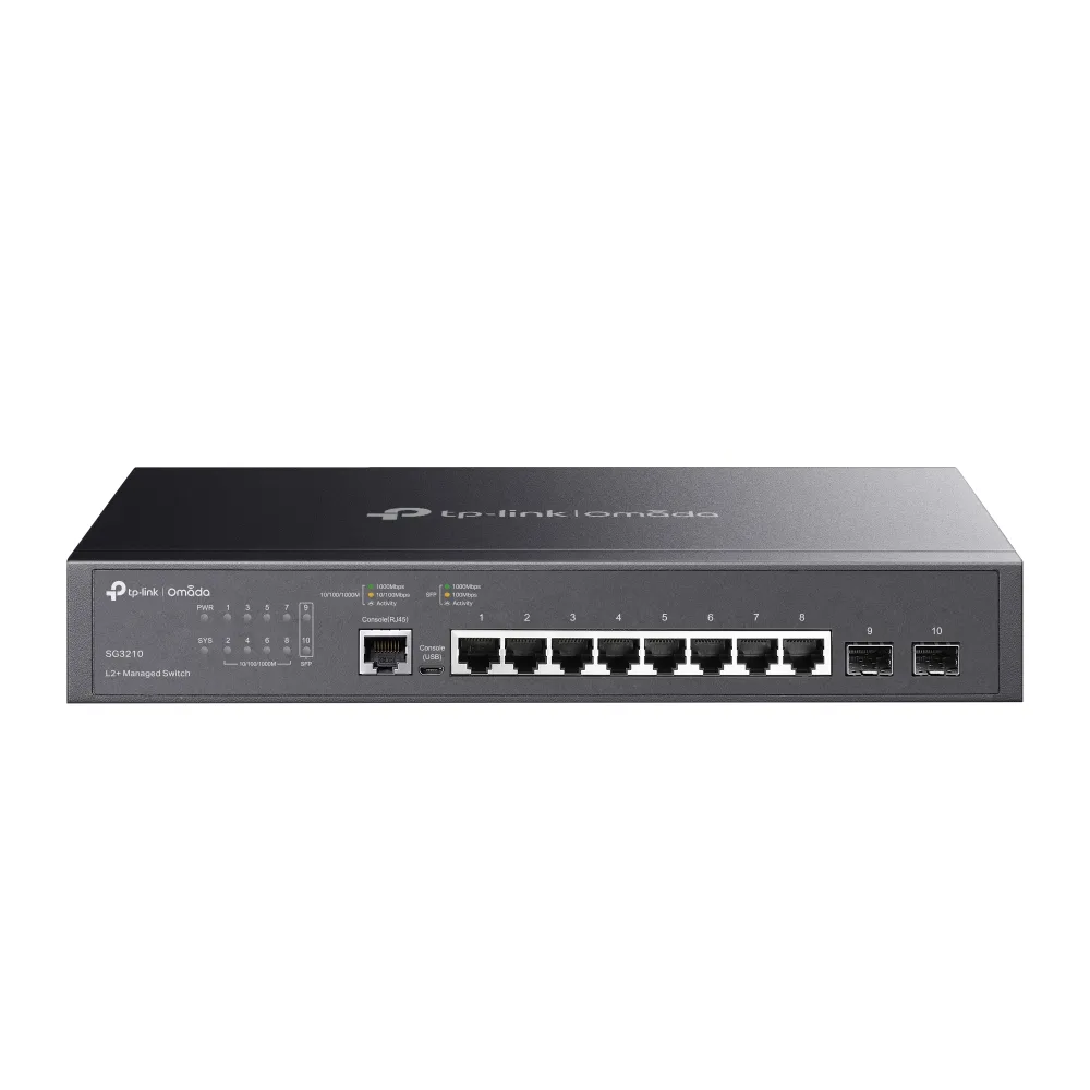 Switch TP-Link Omada SG3210 L2+ 8 Puertos Gigabit 2 SFP 1G