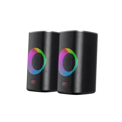 HAVIT Parlante RGB 2.0 USB 3.5mm SK212SE - Negro y Ocre