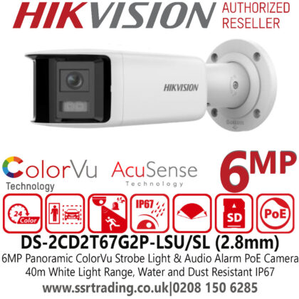 Cámara de Red Fija Hikvision 6MP ColorVu