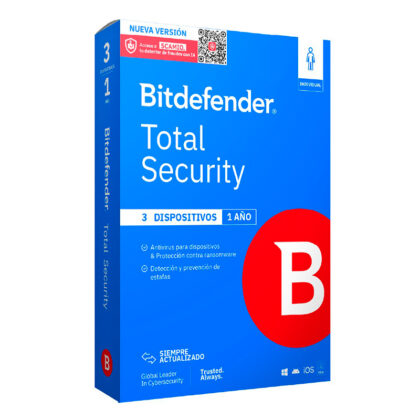 Bitdefender Total Security 1 Año 3 Dispositivos