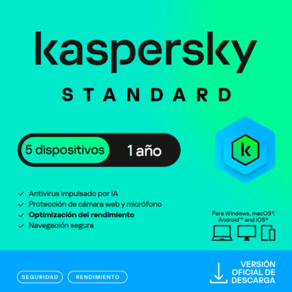 Kaspersky Standard 5 Dispositivos 1 Año - Seguridad Digital