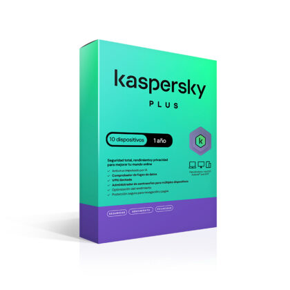 Kaspersky Plus 10 PCs 1 Año - Antivirus + VPN + Gestor de Contraseñas