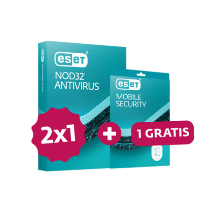 ESET NOD32 Antivirus 2026 2X1 + 1MBG Protección Completa