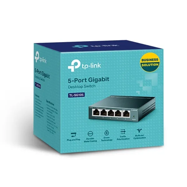 Switch Gigabit TP-Link TL-SG105 de 5 Puertos, Plug and Play, Escritori