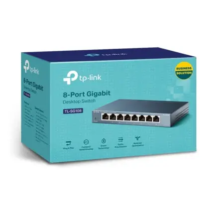 Switch TP-LINK TL-SG108 8 Puertos Gigabit No Administrable Metálico