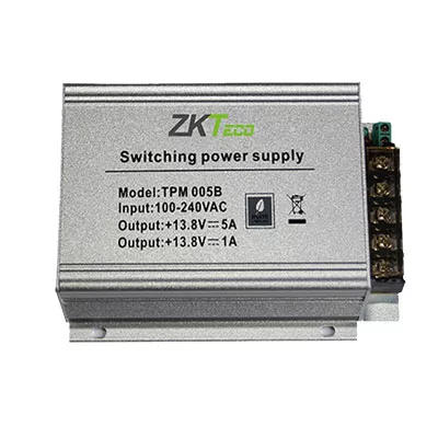 Fuente de Poder ZKTECO 12V 3A Salida Dual 1.5A para Cerraduras Eléctri
