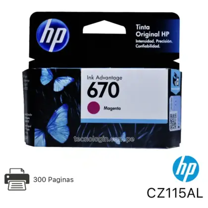 HP 670 Original Magenta - Cartucho de Tinta