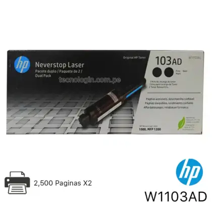 HP 103AD Kit Recarga Tóner Negro (2 uds)