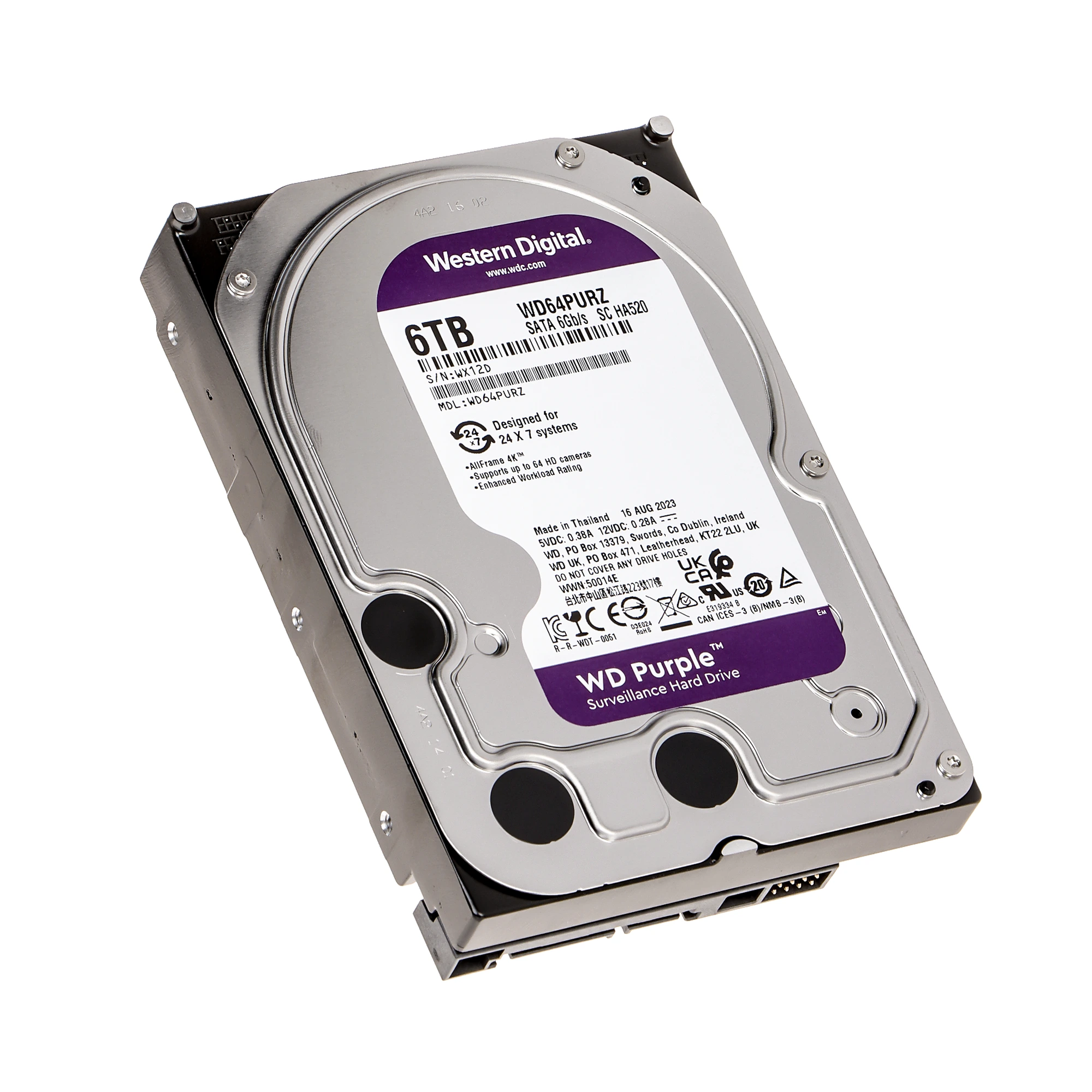 Disco Duro WD Purple 6TB 3.5" - Vigilancia y NVR