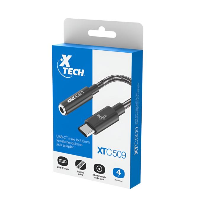 Xtech Adaptador Jack 3.5mm USB-C Negro - Imagen 3