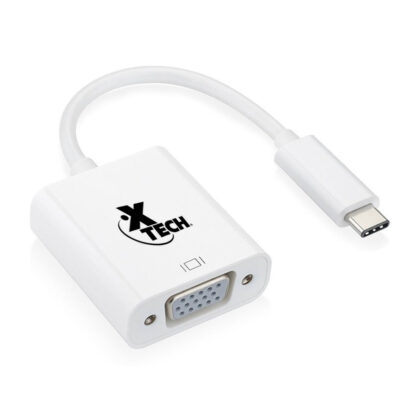 Xtech Adaptador USB-C a VGA Blanco Brillante