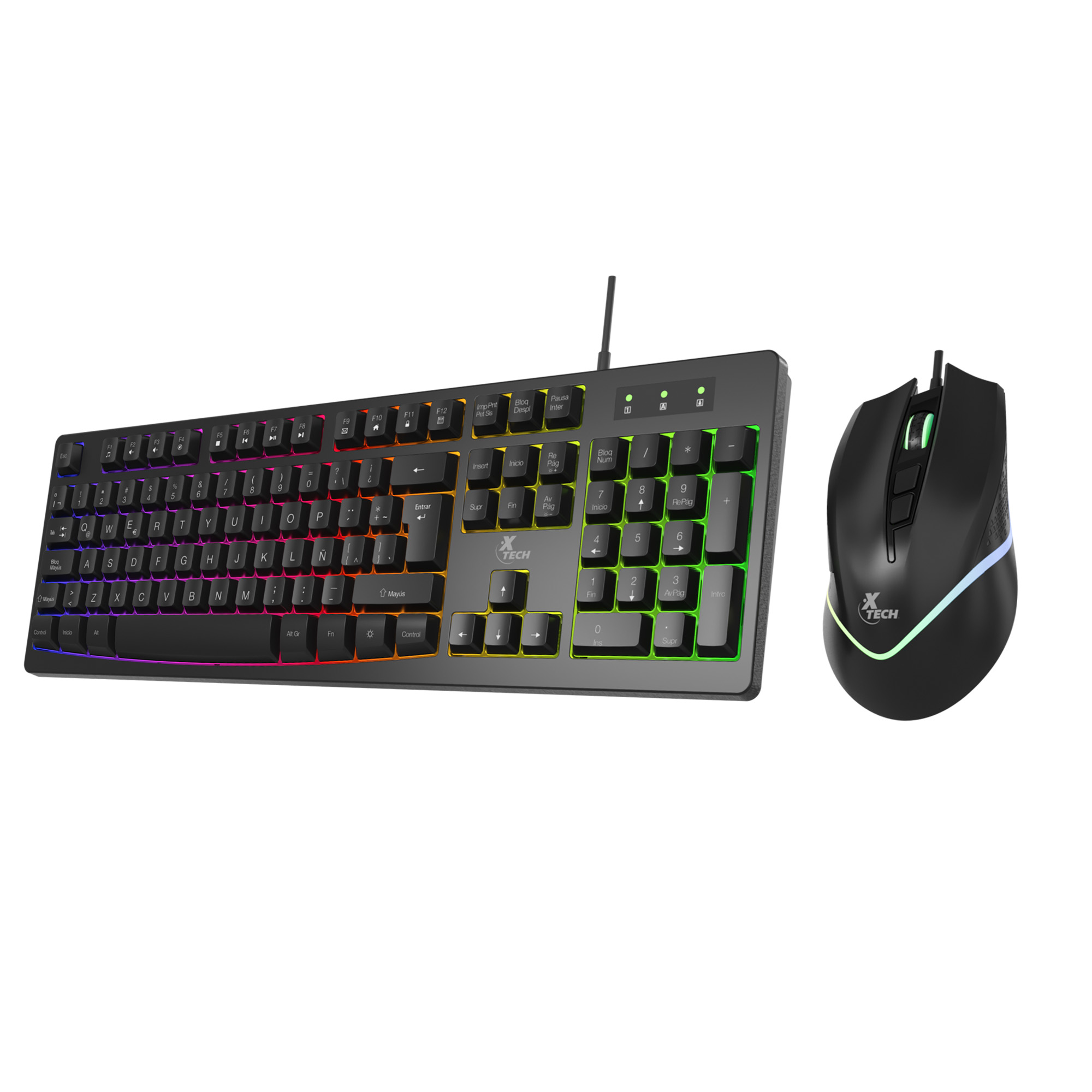 Xtech Kit Gaming Negro: Teclado, Ratón y Alfombrilla USB - Imagen 3