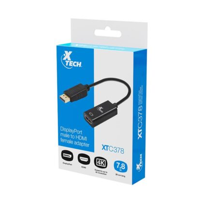 Adaptador DisplayPort a HDMI Xtech Negro
