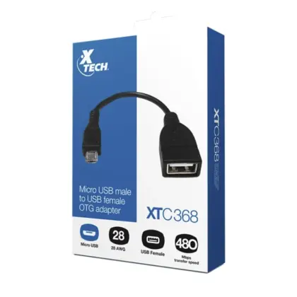 Cable USB Xtech Micro-USB Tipo B Negro
