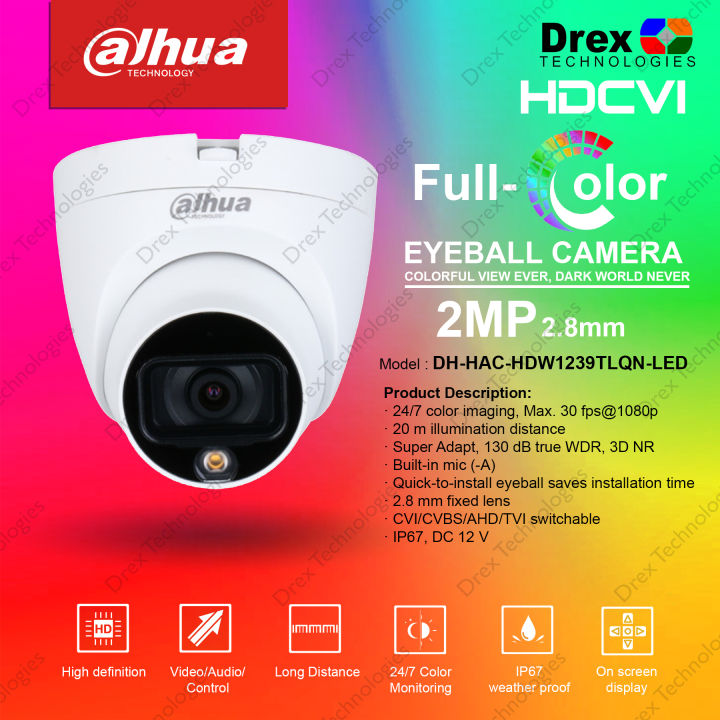 Cámara Dahua HAC-HDW1239TLQN-A-LED 2MP IR WDR 130dB Micrófono - Imagen 4