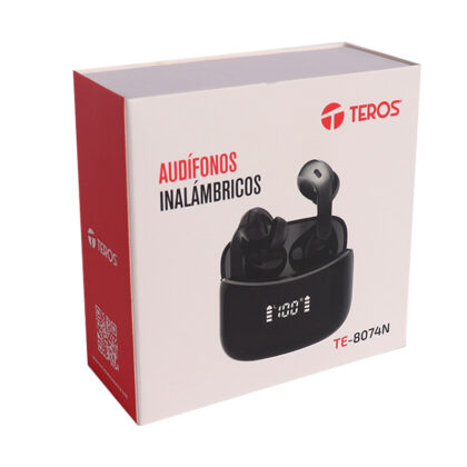 Audífonos Inalámbricos TEROS TE-8074N TWS Negro Bluetooth 5.3