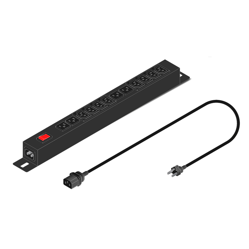 PDU Horizontal 10A 12 Tomas NEMA 5-15R/C13 1U 220V