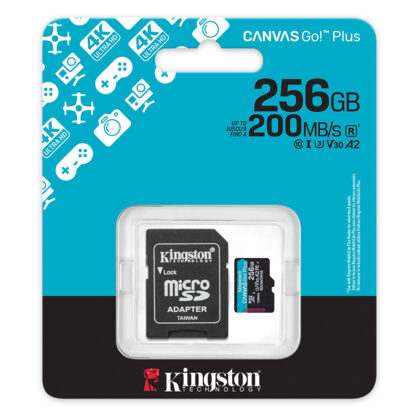 Kingston Canvas Go! Plus 256GB microSD A2 V30 U3