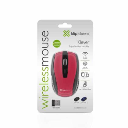Klip Xtreme Mouse Inalámbrico Óptico Rojo
