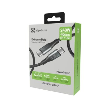 Klip Xtreme Cable USB-C 1.8m 240W Negro