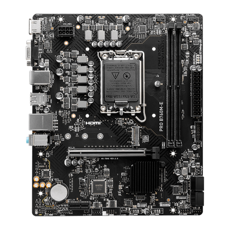 Motherboard MSI PRO B760M-E, LGA1700, DDR5, HDMI, VGA, mATX - Imagen 2