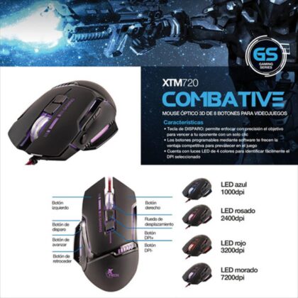 Xtech XTM-720 Mouse Gaming Negro 7200 DPI