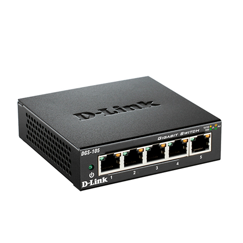 Switch D-Link DGS-105 de 5 Puertos Gigabit Ethernet