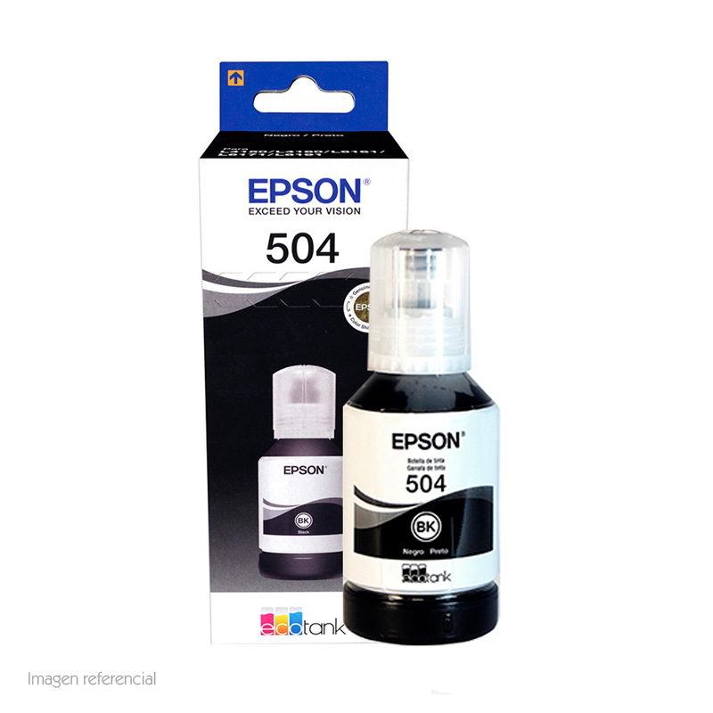 Botella de Tinta EPSON T504 Negro 127ml para EcoTank