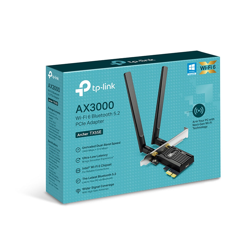 TP-Link Archer TX55E V2 - Adaptador PCIe Wi-Fi 6