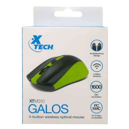 Xtech Mouse Inalámbrico Verde 2.4 GHz