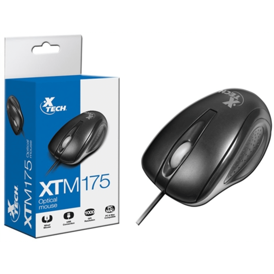 XTech XTM-175 Ratón Óptico USB Negro