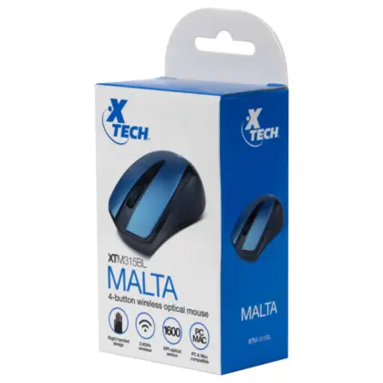 Xtech Mouse Inalámbrico Azul 1600 DPI