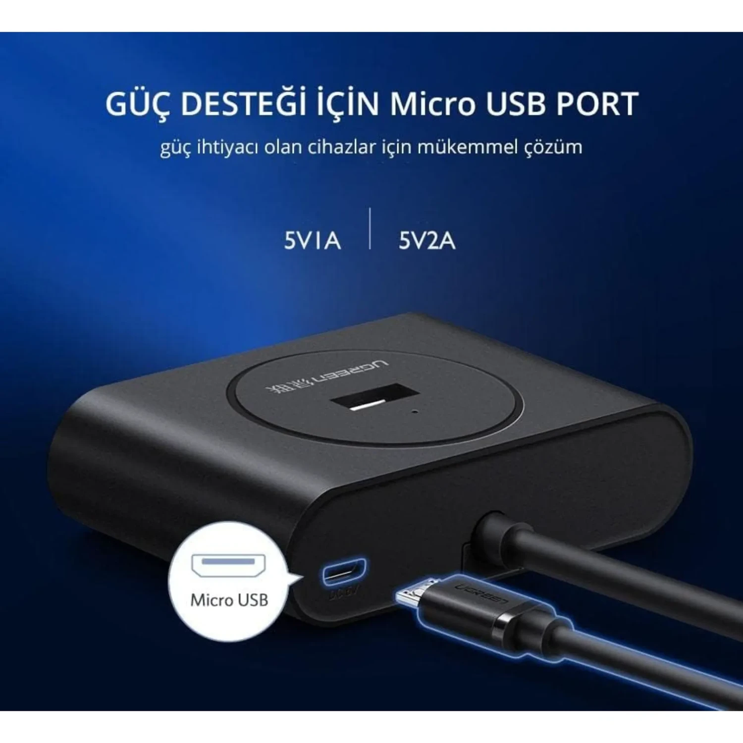 Hub USB UGREEN 4 Puertos USB 3.0 Gris - Imagen 6