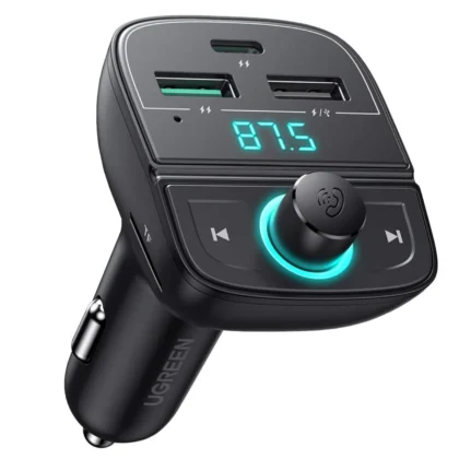 Transmisor FM UGREEN CD229 Bluetooth Cargador Auto Azul