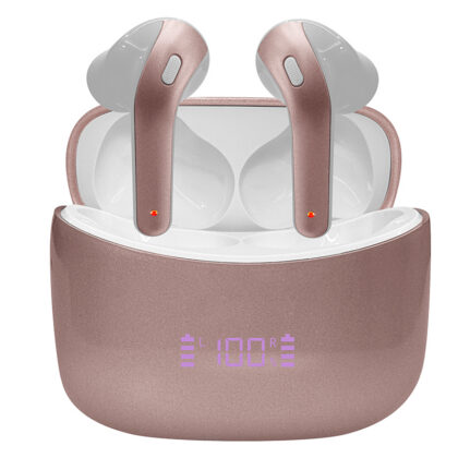 Audífonos TEROS TE-8074GR Bluetooth TWS Rosa Dorado