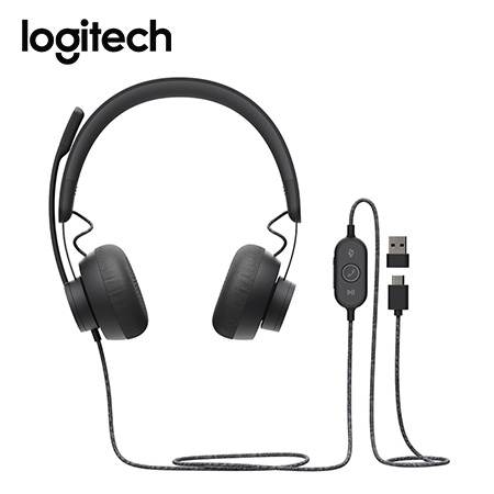 Audífono Logitech Zone Wired USB-C Teams Negro