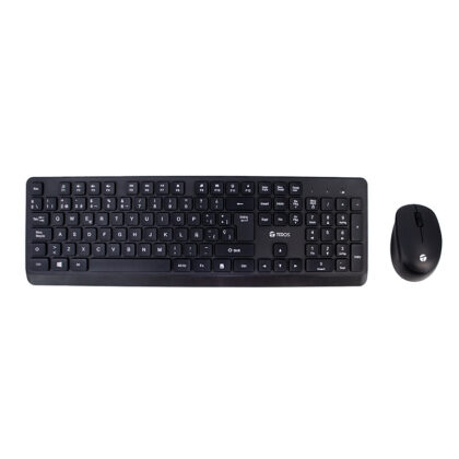 Kit Teclado y Mouse Inalámbrico Teros TE-5011CS Español Negr
